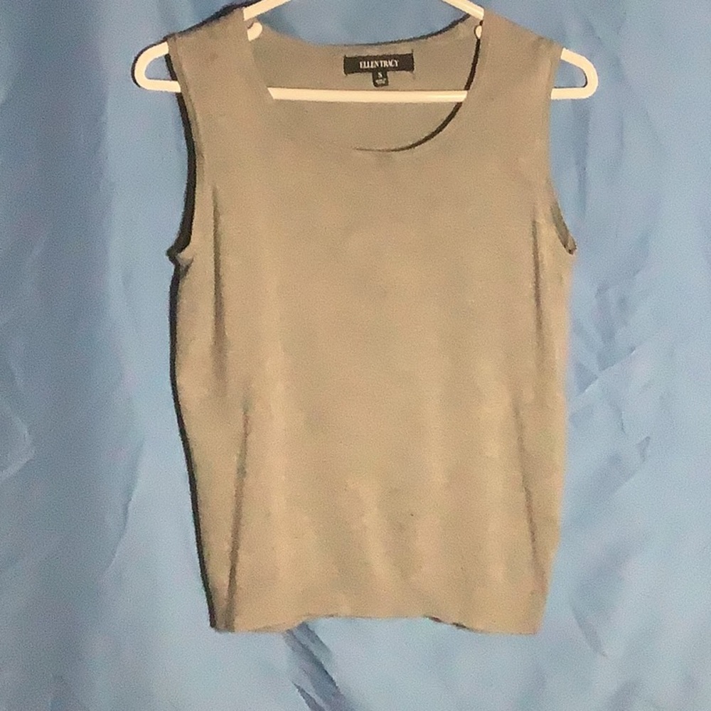 Ellen Tracy Sleeveless Gray Top